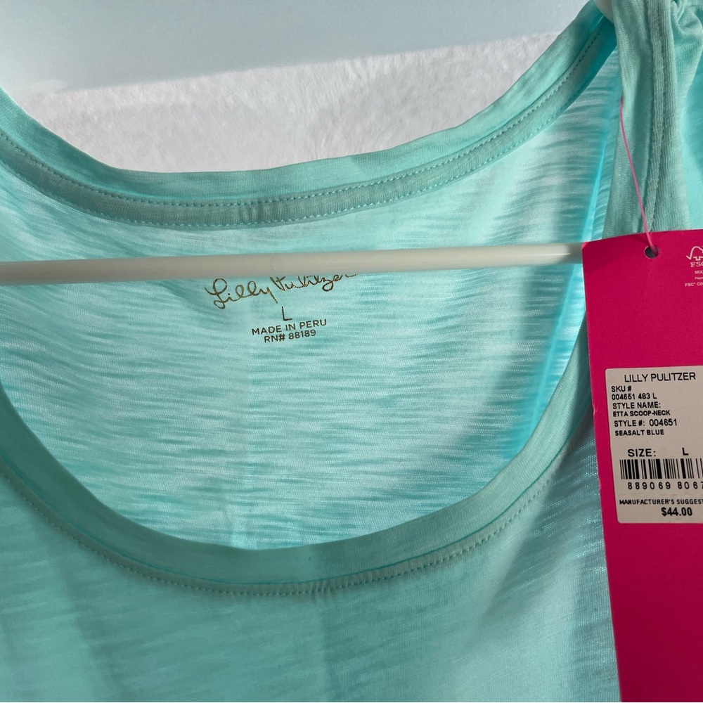 Etta Scoopneck  Tee NEW size Large Seasalt blue